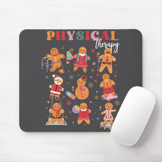 Retro Physical Therapy Gingerbread Weihnachts Pt F Mousepad (Mit Mouse)
