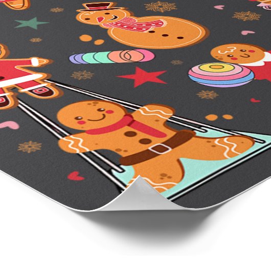 Retro Physical Therapy Gingerbread Weihnachts Pt F Poster (Ecke)