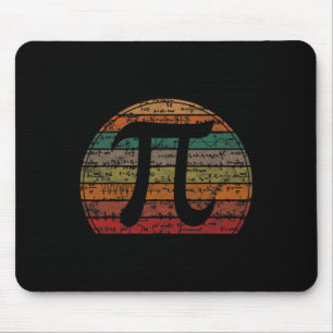 Retro Pi Symbol Sunset Geschenk Math Gleichungen G Mousepad