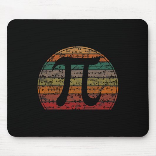 Retro Pi Symbol Sunset Geschenk Math Gleichungen G Mousepad (Vorne)
