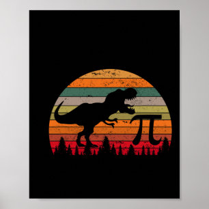 Retro Pi Tag 3.14 Dinosaur Lustig Pi Tag Mathe Kle Poster
