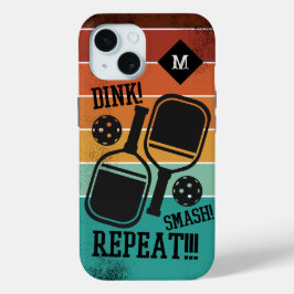 Retro Pickleball Dink Smash Wiederholen Monogramm  Case-Mate iPhone Hülle