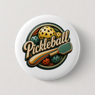 Retro-Pickleball-Knopf vintage Geschenk Button