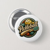 Retro-Pickleball-Knopf vintage Geschenk Button (Vorne & Hinten)