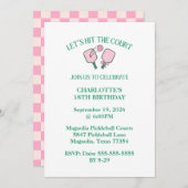 Retro Pickleball Lasst uns Geburtstag das Gericht  Einladung (Vorne/Hinten)