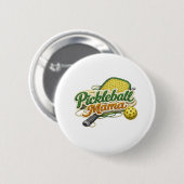 Retro Pickleball Mama Button Pin Mother's Day  (Vorne & Hinten)