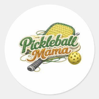 Retro Pickleball Mama Mother's Day  Runder Aufkleber