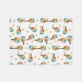 Retro Pickleball Paddle und Ball-Muster Fleecedecke (Vorderseite (Horizontal))