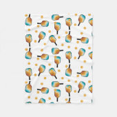 Retro Pickleball Paddle und Ball-Muster Fleecedecke (Vorderseite)