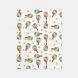 Retro Pickleball Paddle und Ball-Muster Fleecedecke