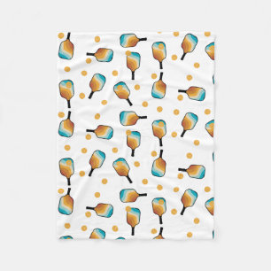 Retro Pickleball Paddle und Ball-Muster Fleecedecke