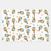 Retro Pickleball Paddle und Ball-Muster Geschenkpapier Set (Vorderseite 2)