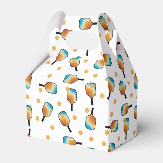 Retro Pickleball Paddle und Ball-Muster Geschenkschachtel (Vorderseite)