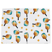 Retro Pickleball Paddle und Ball-Muster Große Geschenktüte (Vorderseite)