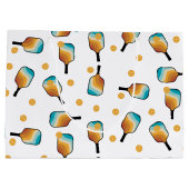 Retro Pickleball Paddle und Ball-Muster Große Geschenktüte (Rückseite)