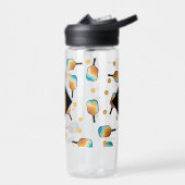 Retro-Pickleball-Paddle und Ball-Muster-Monogramm Trinkflasche (Links)