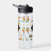 Retro-Pickleball-Paddle und Ball-Muster-Monogramm Trinkflasche (Rechts)