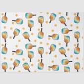 Retro Pickleball Paddle und Ball-Muster Seidenpapier (Vorderseite)