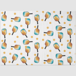 Retro Pickleball Paddle und Ball-Muster Seidenpapier