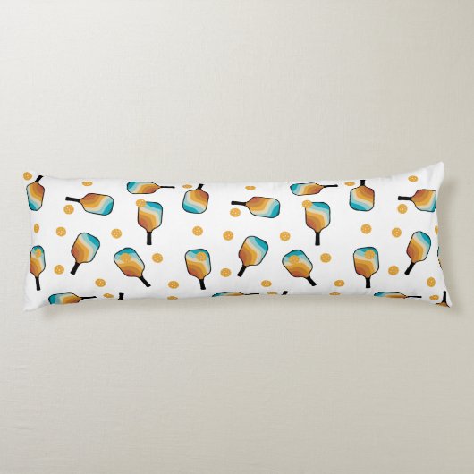 Retro Pickleball Paddle und Ball-Muster Seitenschläferkissen (Rückseite)