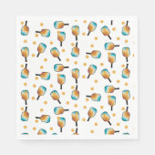 Retro Pickleball Paddle und Ball-Muster Serviette (Vorderseite)