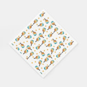 Retro Pickleball Paddle und Ball-Muster Serviette (Ecke)