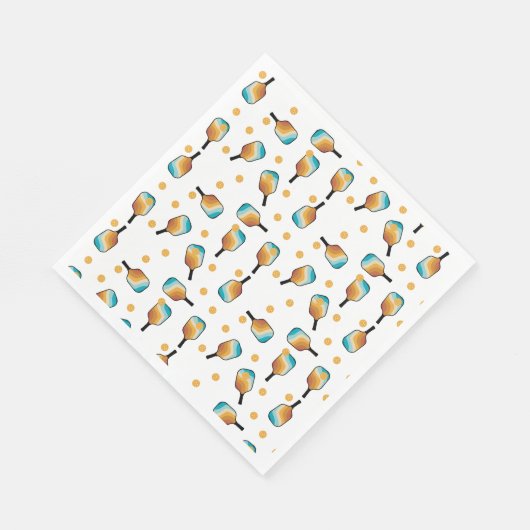 Retro Pickleball Paddle und Ball-Muster Serviette (Ecke)
