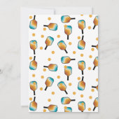 Retro Pickleball Paddles & Ball Geburtstagsparty Einladung (Rückseite)