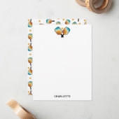 Retro Pickleball Paddles & Ball Individuelle Name Mitteilungskarte (Vorderseite/Rückseite Beispiel)