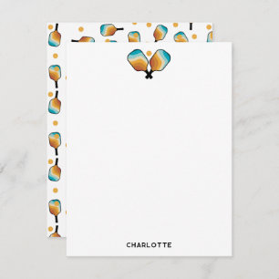 Retro Pickleball Paddles & Ball Individuelle Name Mitteilungskarte