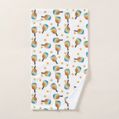 Retro Pickleball Paddles & Ball Pattern Badhandtuch Set (Handtuch)