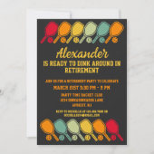 Retro Pickleball Party Sportpaddel Ruhestand Einladung (Vorderseite)