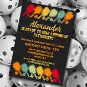 Retro Pickleball Party Sportpaddel Ruhestand Einladung