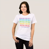 Retro Pickleball Rainbow Color Tri-Blend Shirt (Vorderseite voll)