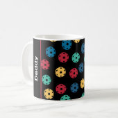 😍 Retro Pickleballs / schwarz Kaffeetasse (Vorderseite Links)