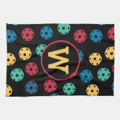 😍 Retro Pickleballs / schwarz mit anfänglichen Geschirrtuch (Horizontal)