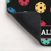 😍 Retro Pickleballs / schwarz mit Namen Mousepad (Ecke)