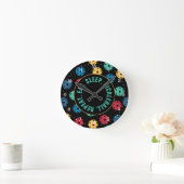 😍 Retro-Pickleballs / schwarz mit Zahlen Runde Cl Wanduhr (Zuhause)