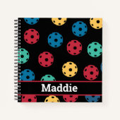 😍 Retro Pickleballs / schwarz Notizblock (Vorderseite)