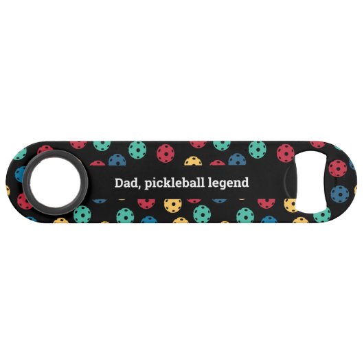 😍 Retro Pickleballs / schwarz Speed Flaschenöffner (Rückseite Horizontal)