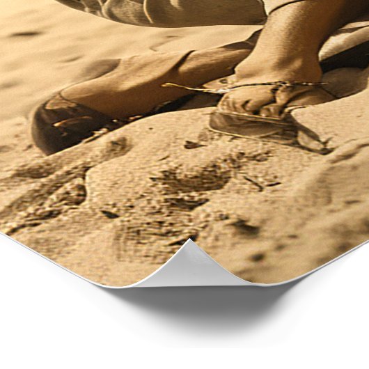 Retro-Picknick am Strand in den 30er Jahren Poster (Ecke)