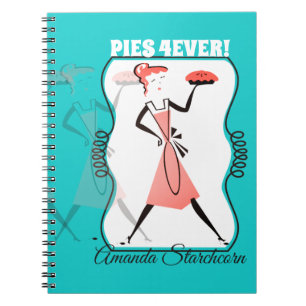 Retro Pie Girl Backbook Kochbuch Rezept Notebook Notizblock