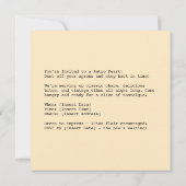 Retro Pie und Papierarm Einladung (Rückseite)