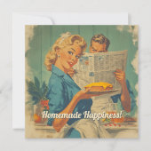 Retro Pie und Papierarm Einladung (Vorderseite)