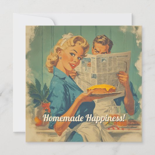 Retro Pie und Papierarm Einladung (Vorderseite)