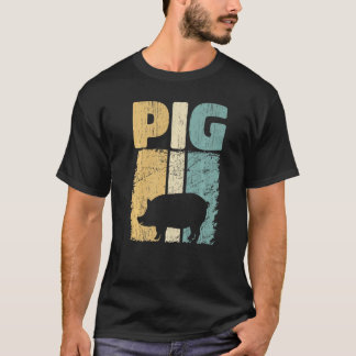 Retro Pig Lover, Cute Farmer, Farming For Men Wome T-Shirt