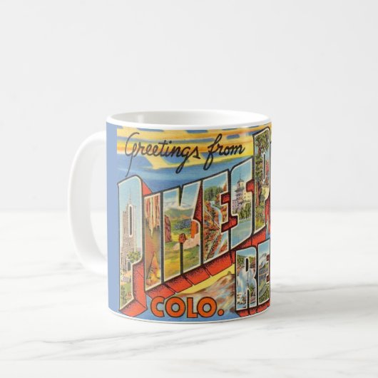 Retro Pikes Peak Colorado Tasse (Vorderseite Links)