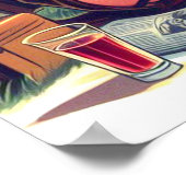 Retro Pilot Pin-up Poster (Ecke)