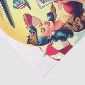 Retro Pilot Pin-up Seidenpapier (Ausschnitt)