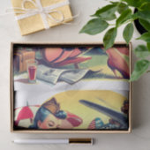 Retro Pilot Pin-up Seidenpapier (Geschenk)